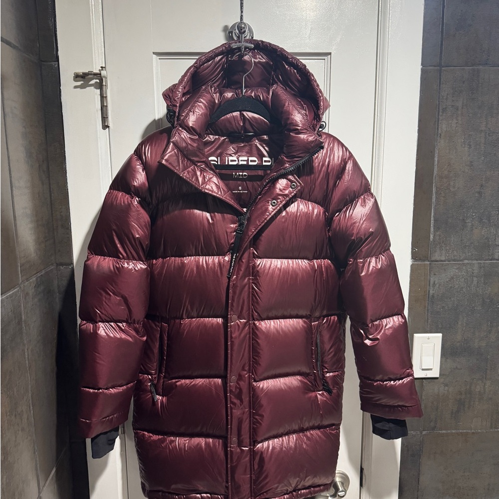 TNA Burgundy Weatherproof Puffer Coat